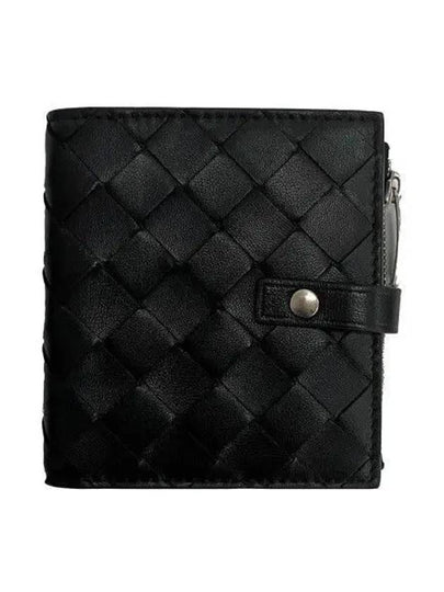 Intrecciato Zipper Half Wallet Black - BOTTEGA VENETA - BALAAN 2