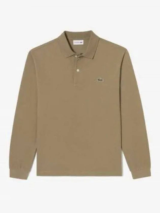 Men s French Regular Fit Basic Long Sleeve Polo Light Brown - LACOSTE - BALAAN 1