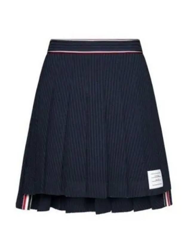 University Striped Mini Pleated Skirt Navy - THOM BROWNE - BALAAN 2