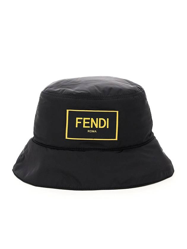 Roma Nylon Bucket Hat Black - FENDI - BALAAN 1