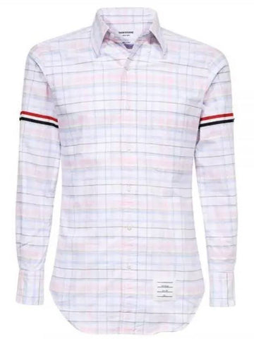 RWB Arm Banding Plaid Check Oxford Shirt MWL150A F0182 680 - THOM BROWNE - BALAAN 1