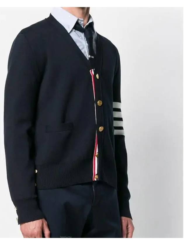 Milano Stitch 4 Bar Cardigan Navy - THOM BROWNE - BALAAN 3