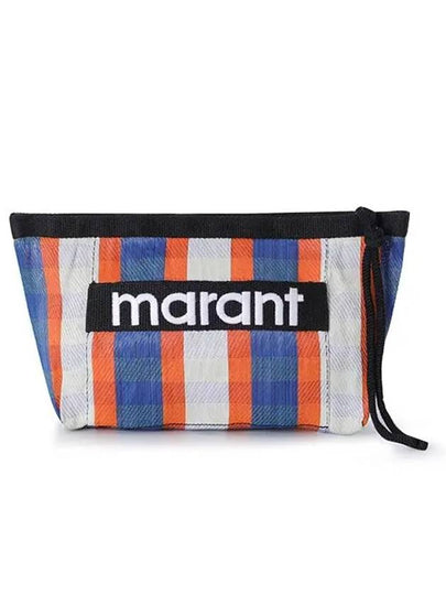 Embroidered Logo Pouch Bag Blue - ISABEL MARANT - BALAAN 2