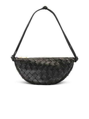 Intrecciato Strap Pouch Tote Bag Black - BOTTEGA VENETA - BALAAN 1