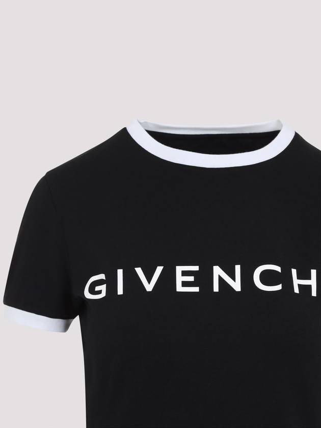 Archetype Slim Fit Cotton Short Sleeve T-Shirt Black - GIVENCHY - BALAAN 4