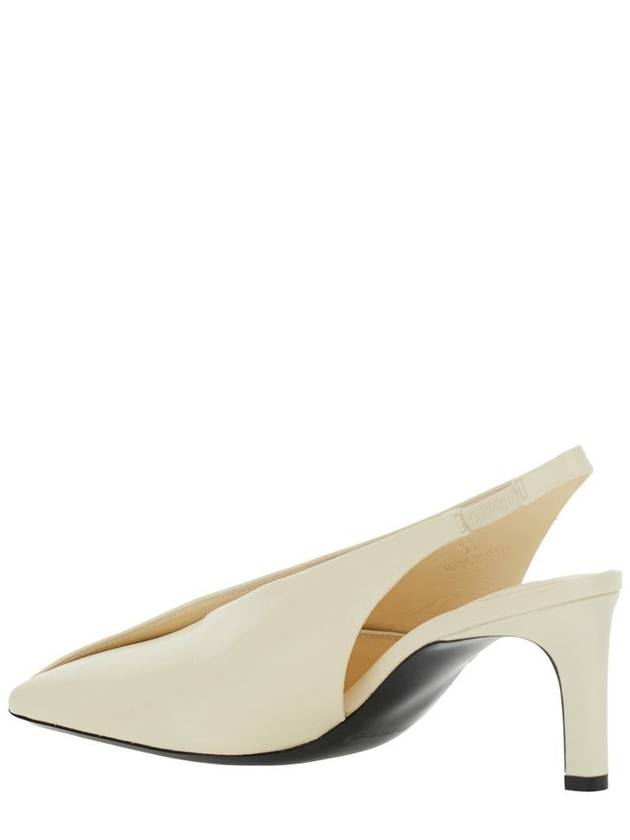 White Slingback Pumps With Square Toe And High Heel In Leather Woman - JIL SANDER - BALAAN 3