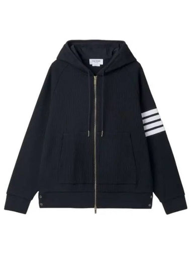 diagonal raglan hood navy - THOM BROWNE - BALAAN 1