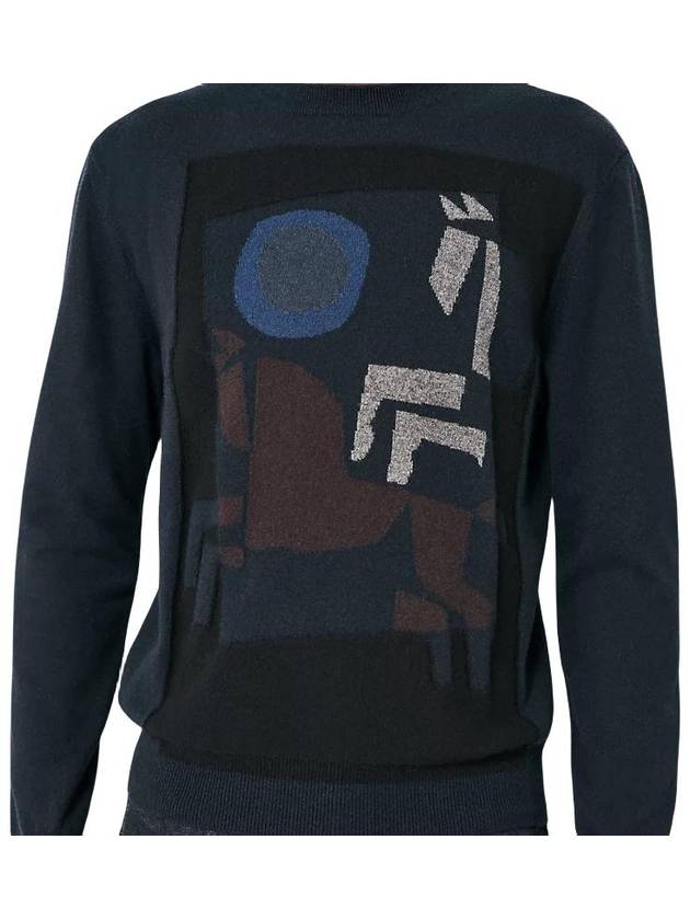 Velky Lov Crew Neck Sweatshirt Navy - HERMES - BALAAN 4