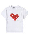 Pedro Heart Logo Printing Short Sleeve T-Shirt White - OFF WHITE - BALAAN 9