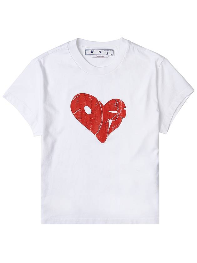 Pedro Heart Logo Printing Short Sleeve T-Shirt White - OFF WHITE - BALAAN 10