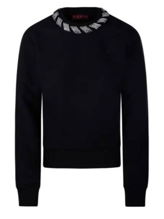 Crew Neck Cotton Sweater Black - GUCCI - BALAAN 2