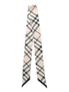 Skinny Check Silk Scarf Stone - BURBERRY - BALAAN 2