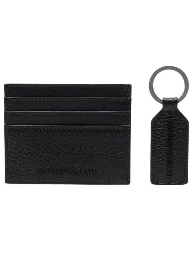 Softgrain Card Wallet Black Set - EMPORIO ARMANI - BALAAN 1