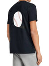 Back Tennis Ball Logo Short Sleeve T-shirt Navy - THOM BROWNE - BALAAN 5