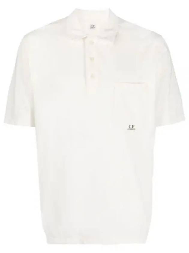 1020 Jersey Small Logo Pocket Short Sleeve Polo Shirt White - CP COMPANY - BALAAN 2