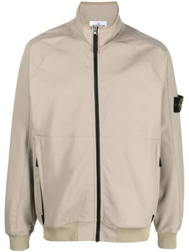 Stretch Technical Fleece Nylon Bomber Jacket Dove Grey - STONE ISLAND - BALAAN 1