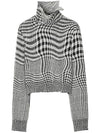 Warped Houndstooth High Neck Jacquard Turtleneck Monochrome - BURBERRY - BALAAN 1