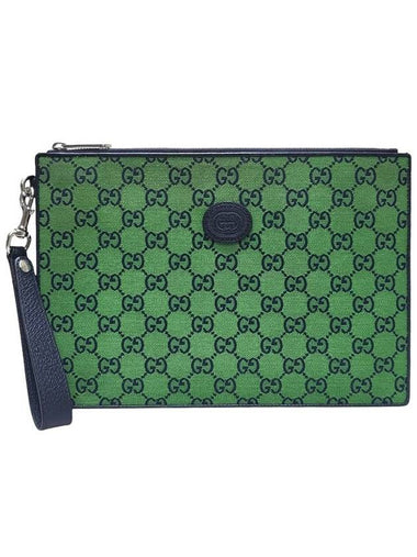 Women s 657581 Green GG Supreme Canvas Clutch Bag Strap - GUCCI - BALAAN 1