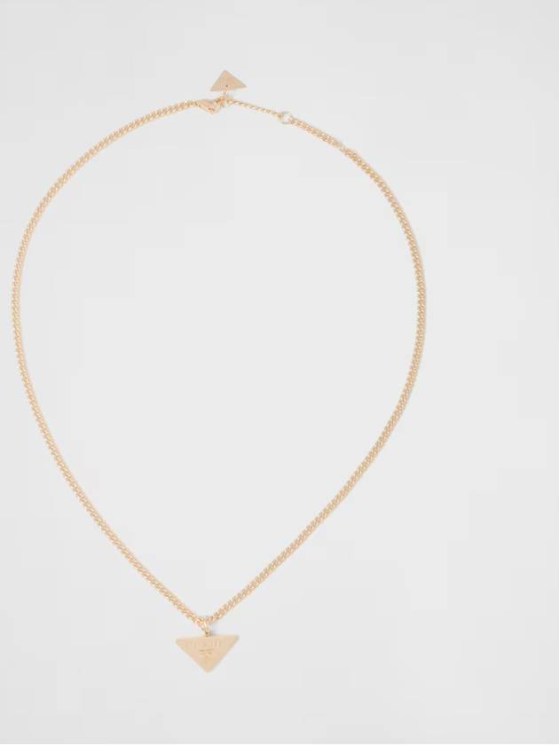 Eternal Gold nbsp Mini Triangle Pendant Necklace Pink 1JCA36 2FPD F0XEG - PRADA - BALAAN 3