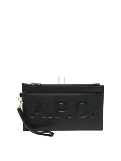 Debossed Logo Pouch Bag Black - A.P.C. - BALAAN 2