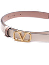 V Logo Signature Leather Belt Rose Canel - VALENTINO - BALAAN 4