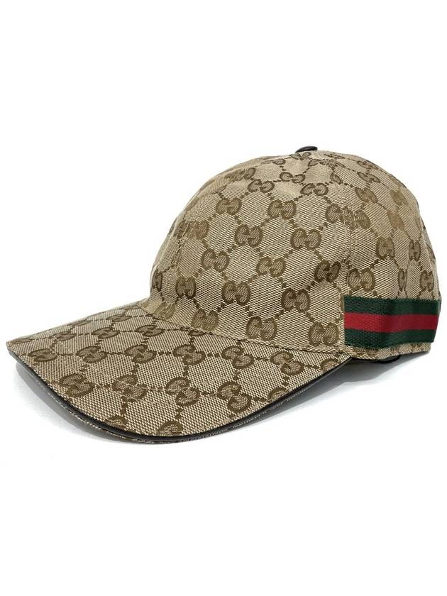 Original GG Web Supreme Canvas Baseball Ball Cap Beige Ebony - GUCCI - BALAAN 2