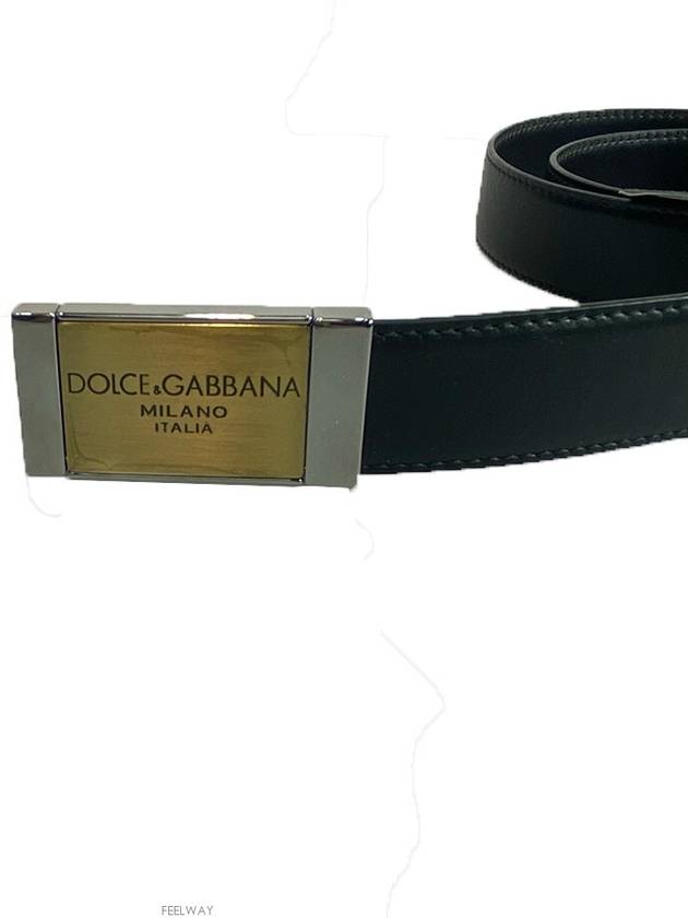 Reversible Leather Belt Black - DOLCE&GABBANA - BALAAN 6