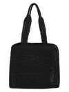 Woven Fabric Tote Bag Black - MIU MIU - BALAAN 3