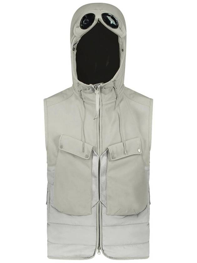 Shell R Mix Goggle Hooded Padded Vest Sage - CP COMPANY - BALAAN 5