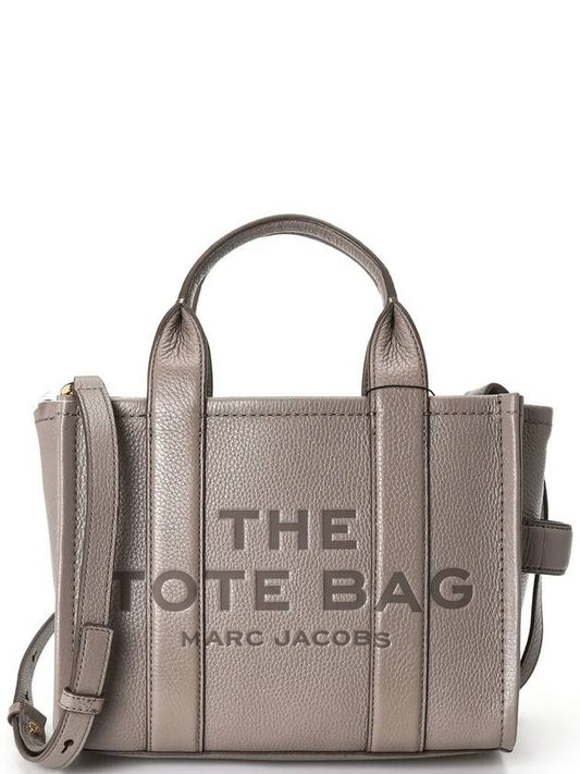 Logo Leather Tote Bag Gray - MARC JACOBS - BALAAN.
