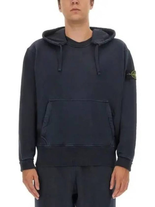 Men's Oversized Cotton Hoodie Navy - STONE ISLAND - BALAAN 2