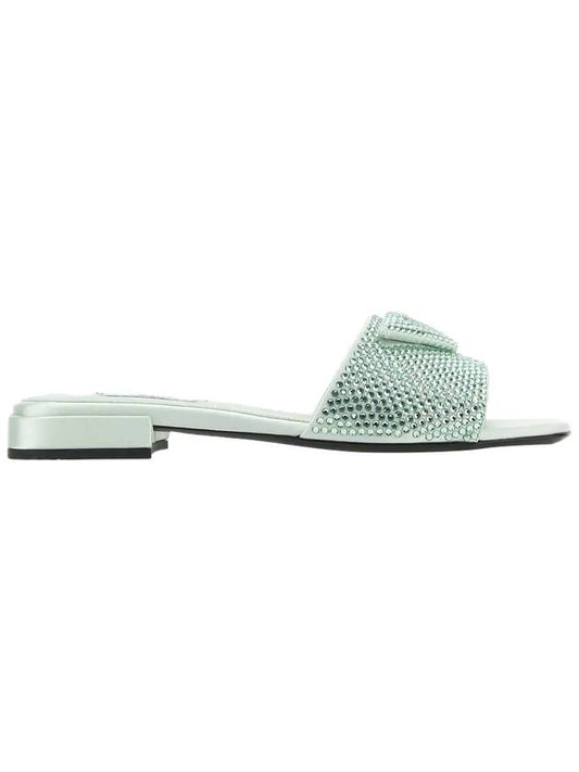 Rhinestone Slippers Pastel Green - PRADA - BALAAN 1