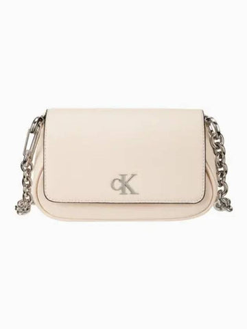 JEANS Women s CKJ Minimal Monogram Flab Wrap Shoulder Bag 20 Pink Ivory 4K3034G MTR - CALVIN KLEIN - BALAAN 1