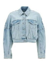 Cropped Denim Jacket Light Blue - GANNI - BALAAN 2