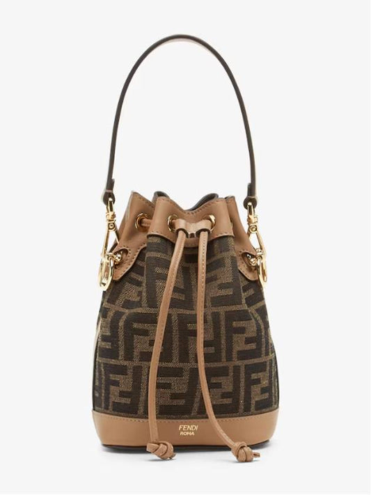 Mon Tresor FF Mini Fabric Bucket Bag Brown - FENDI - BALAAN 2