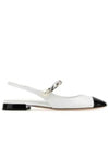 Leather Slingback Flat White - MIU MIU - BALAAN 2