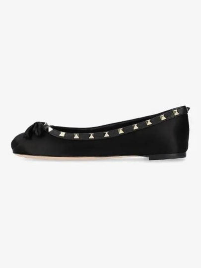 Rockstud Patent Leather Ballerina Black - VALENTINO - BALAAN 2