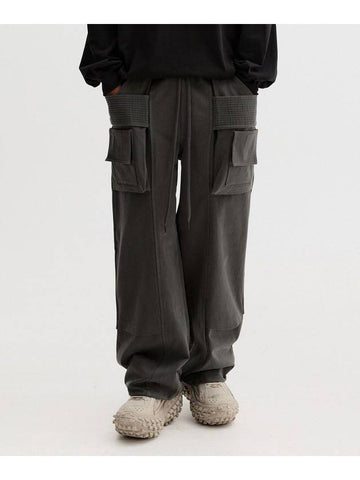 Utility String Work Wide Pants Charcoal - THEN OUR - BALAAN 1