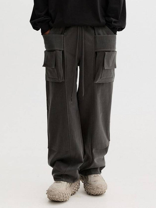 Utility wide string work pants charcoal - THEN OUR - BALAAN 1