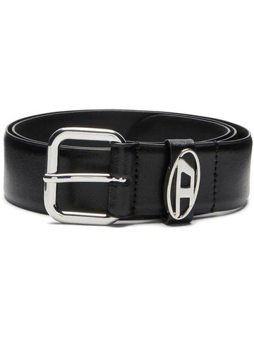 B 1DR Oval D Loop Leather Belt Black - DIESEL - BALAAN 1