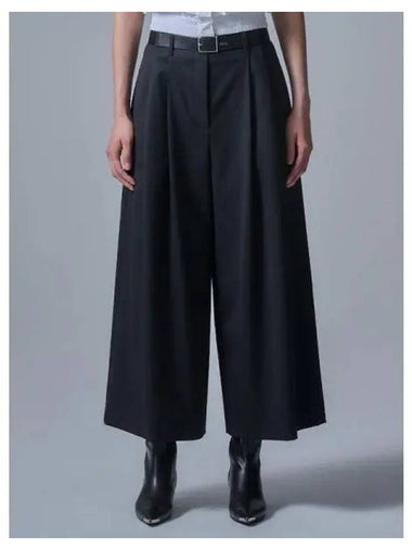 Pleated waist wide crop pants black domestic product GM0024061954658 - JUUN.J - BALAAN 1