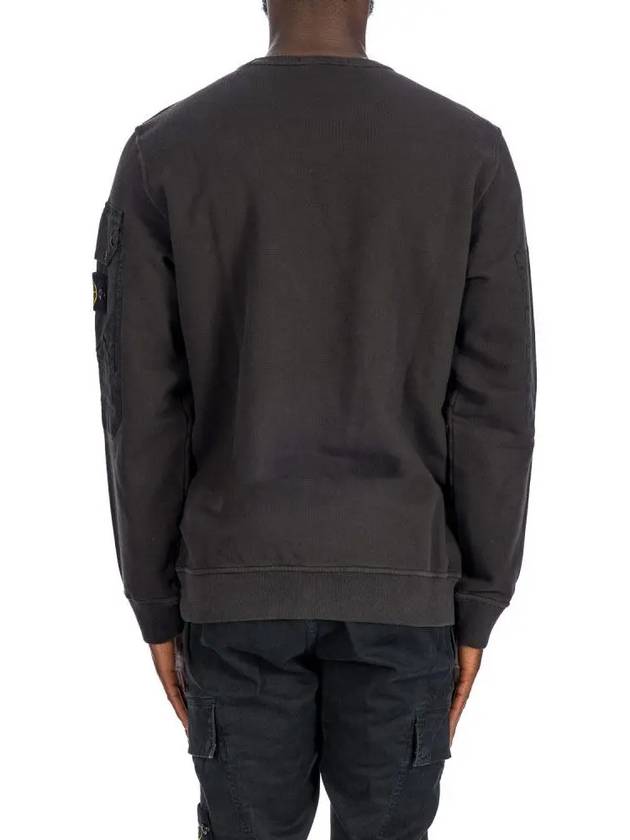 Brushed Organic Cotton Fleece Sweatshirt Grey - STONE ISLAND - BALAAN 4