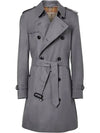 Chelsea Heritage Midi Trench Coat Gray - BURBERRY - BALAAN.