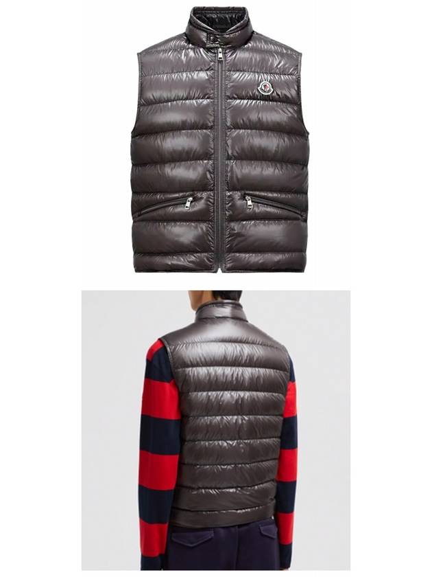 1A10700 53029 946 GUI logo patch padded vest dark gray men s jacket TEO - MONCLER - BALAAN 4