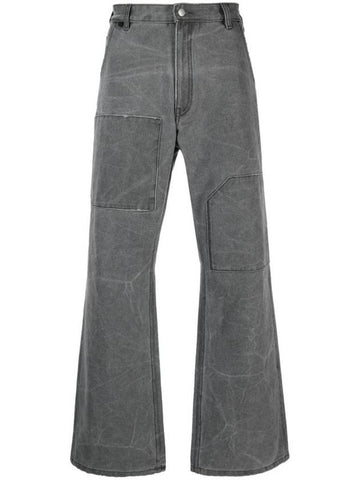 Patch Canvas Straight Pants Carbon Grey - ACNE STUDIOS - BALAAN 1