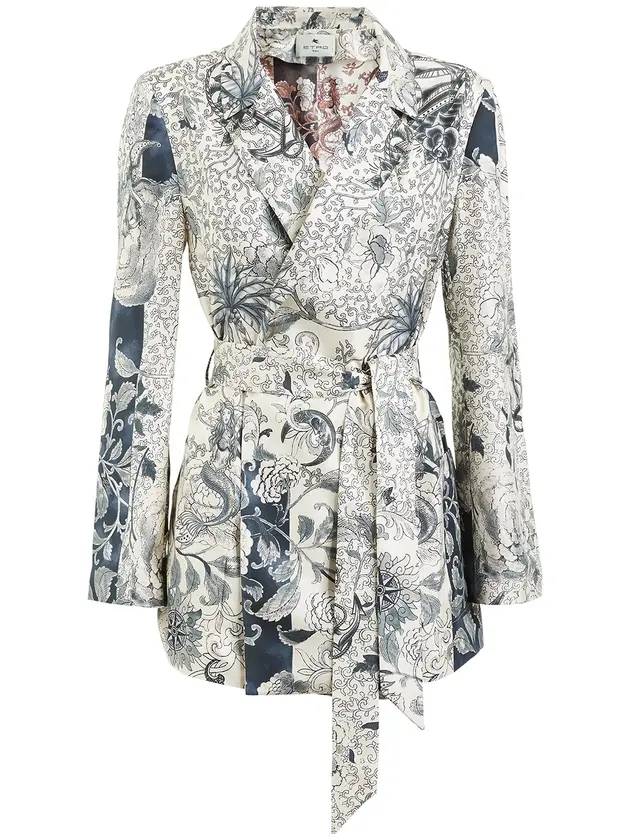 Women's Kimono Jacket Navy Ivory - ETRO - BALAAN 1