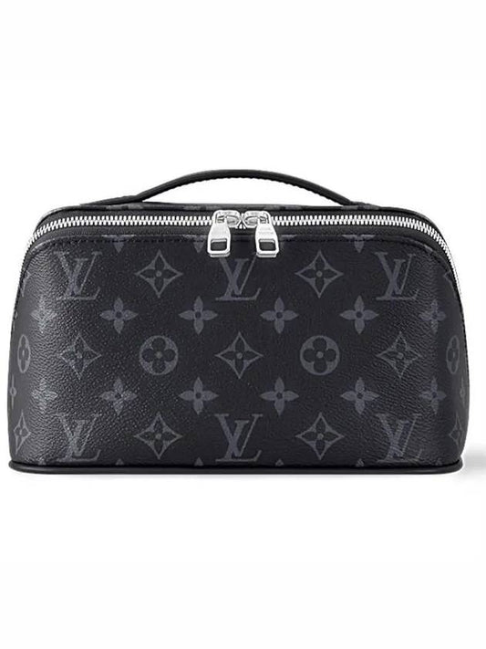 Toiletry Monogram Eclipse Coated Canvas Pouch Bag Black Grey - LOUIS VUITTON - BALAAN 2