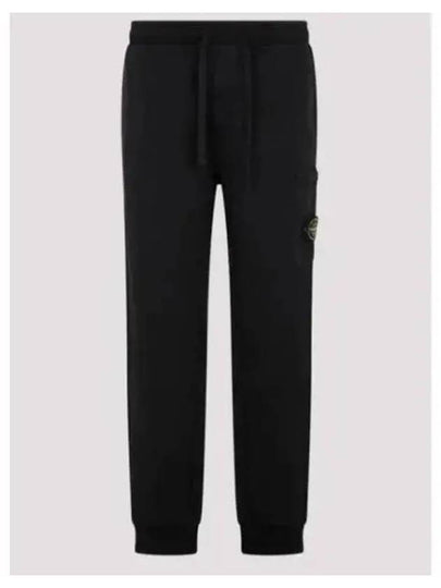 Garment Dying Cotton Fleece Track Pants Black - STONE ISLAND - BALAAN 2