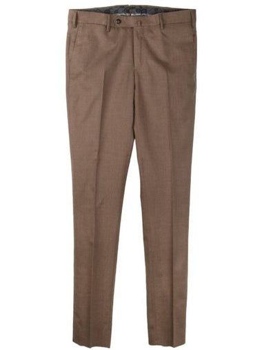 Skinny Fit Virgin Wool Straight Pants Beige - PT TORINO - BALAAN 1