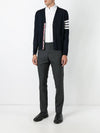 Chunky Link Merino 4 Bar VNeck Cardigan Navy - THOM BROWNE - BALAAN 3